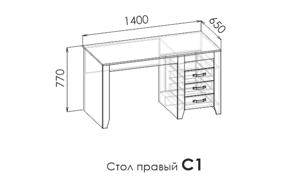 Стол письменный прямой баунти сб 02 левый правый